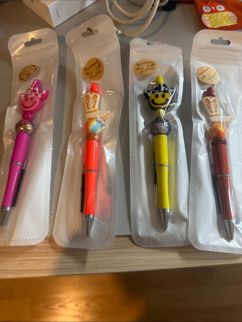 Handmade Cowboy Theme Beaded Pens